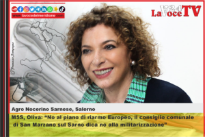 M5S, Oliva No al piano di riarmo Europeo, il consiglio comunale di San Marzano sul Sarno dica no alla militarizzazione