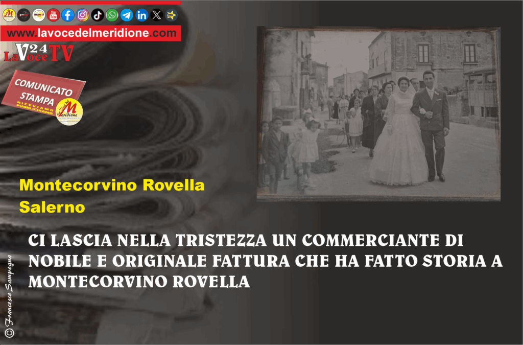 CI LASCIA NELLA TRISTEZZA UN COMMERCIANTE DI NOBILE E ORIGINALE FATTURA CHE HA FATTO STORIA A MONTECORVINO ROVELLA