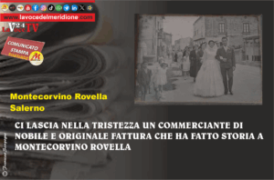 CI LASCIA NELLA TRISTEZZA UN COMMERCIANTE DI NOBILE E ORIGINALE FATTURA CHE HA FATTO STORIA A MONTECORVINO ROVELLA