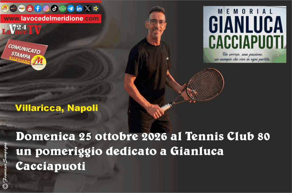 Domenica 25 ottobre 2026 al Tennis Club 80 un pomeriggio dedicato a Gianluca Cacciapuoti