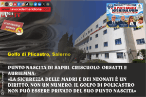 PUNTO NASCITA DI SAPRI, CRISCUOLO, ORSATTI E AURIEMMA «LA SICUREZZA DELLE MADRI E DEI NEONATI È UN DIRITTO, NON UN NUMERO. IL GOLFO DI POLICASTRO NON PUÒ ESSERE PRIVATO DEL SUO PUNTO NASCITA»