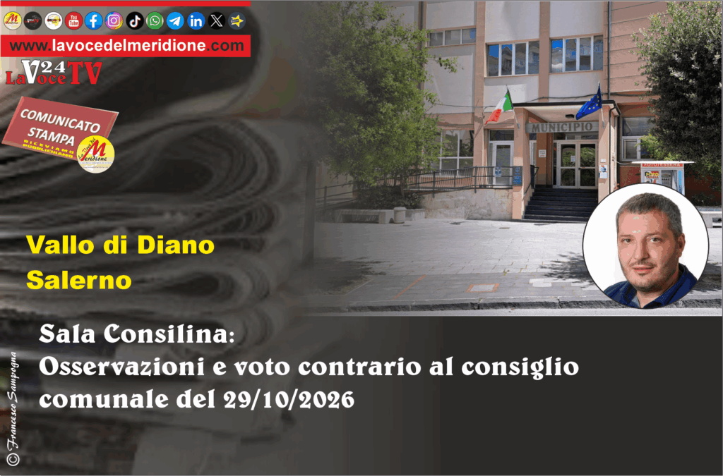 Sala Consilina Osservazioni e voto contrario al consiglio comunale