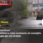 Sala Consilina: Osservazioni e voto contrario al consiglio comunale del 29/10/2026